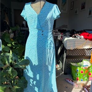 Sienna Sky Sky Blue Patterned Midi Dress